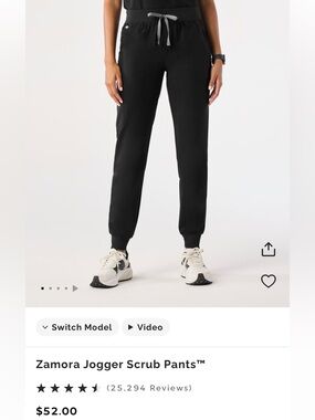 Figs Black Zamora Jogger Scrub Pants